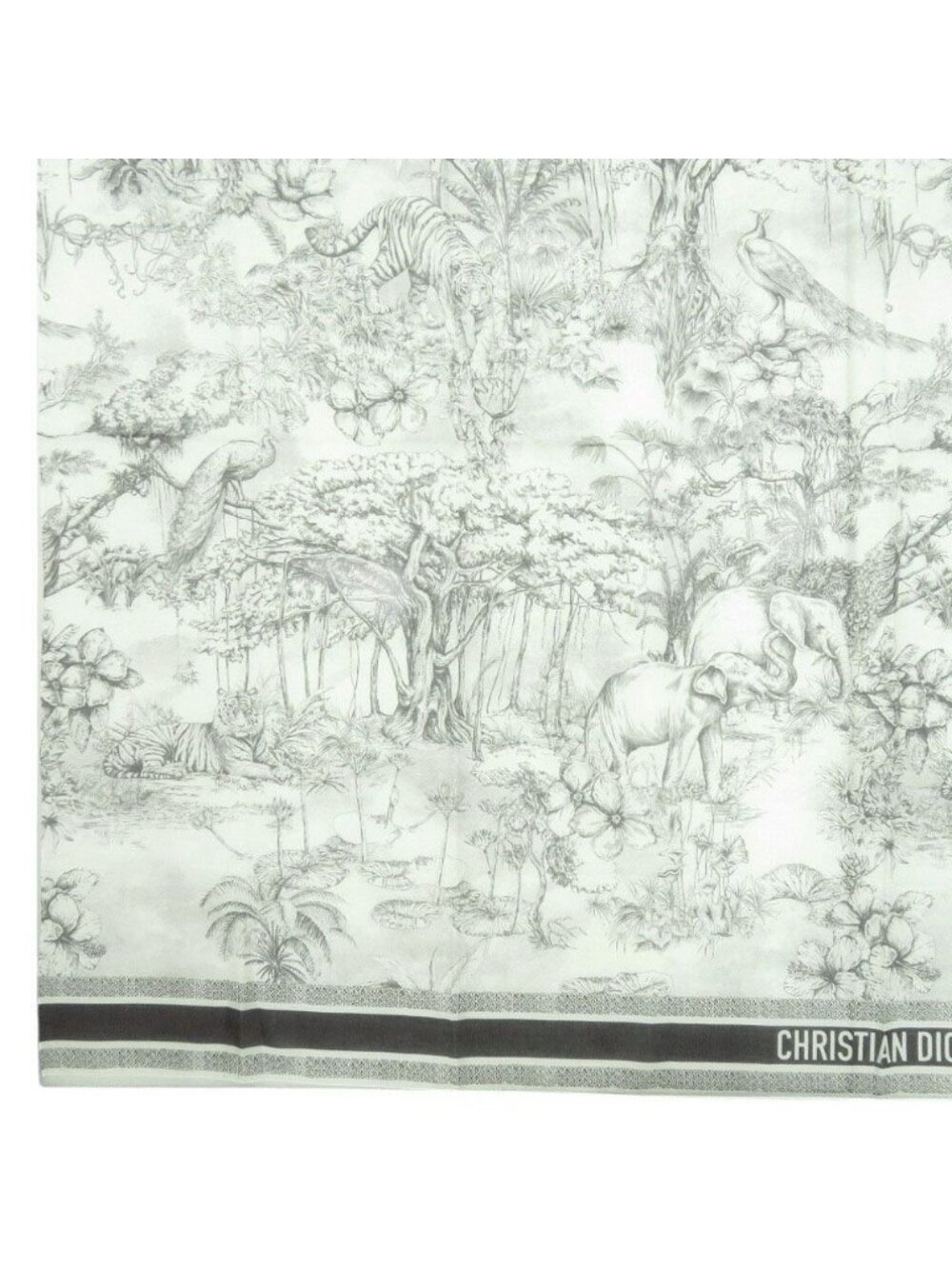 Dior Toile de Jouy Sauvage Shawl Cotton Black White Scarf - Picture 8 of 9